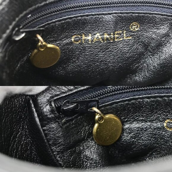 CHANEL CC Logo Matelasse Tassel Mini Shoulder Bag Leather Black Vintage 620RK934 - Picture 13 of 16
